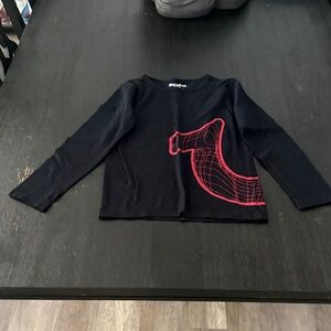 True Religion Black and Red Long Sleeve Tee